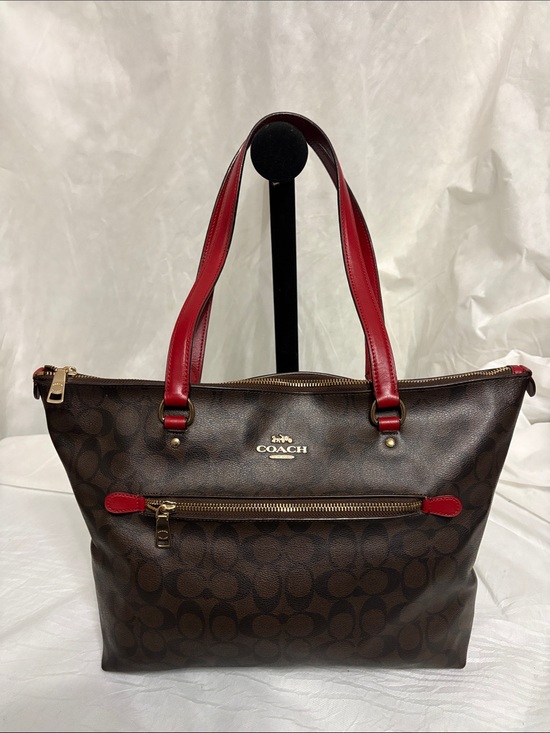 Coach Handbags - COACH Signature Tote Bag with Red Trim